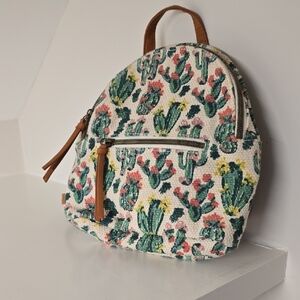 Kohl's Cream and Green Cactus Backpack